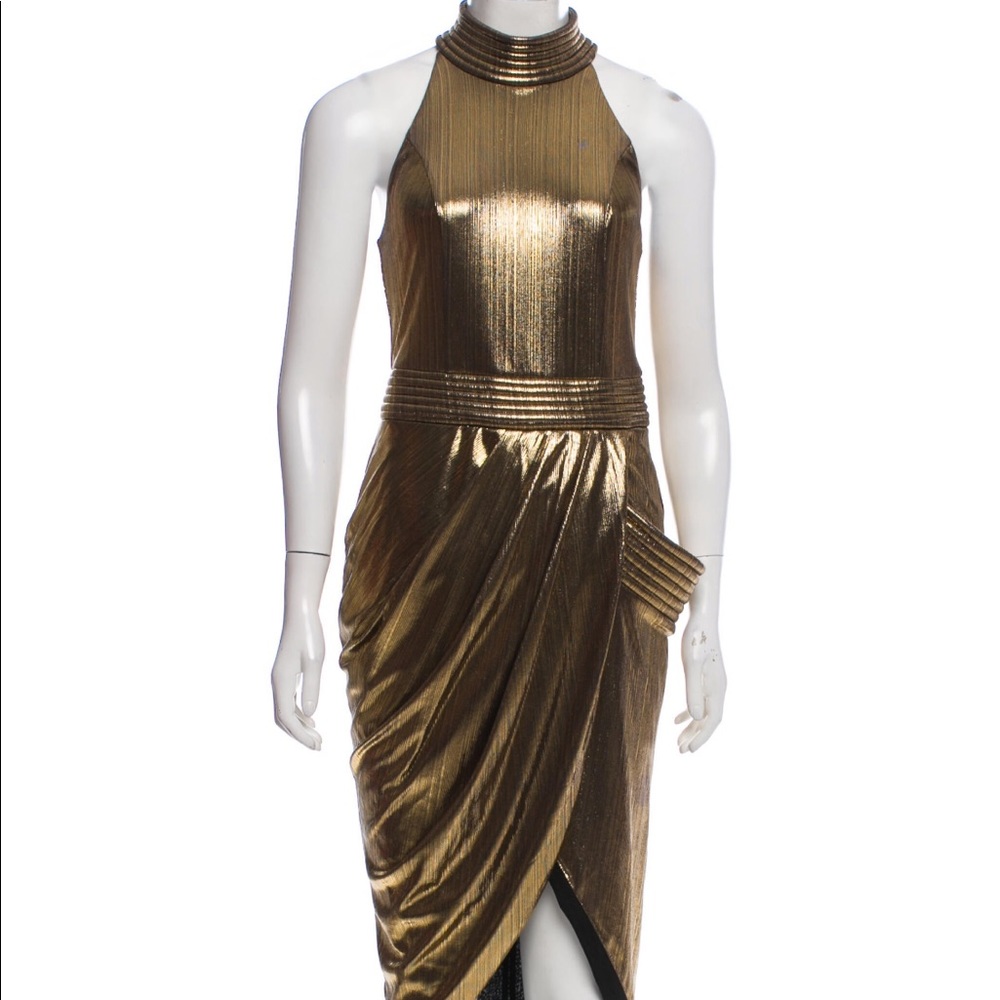 Zhivago gold turtleneck dress nwot M